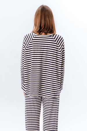 Stripped Long Sleeve Regular Fit - Blue