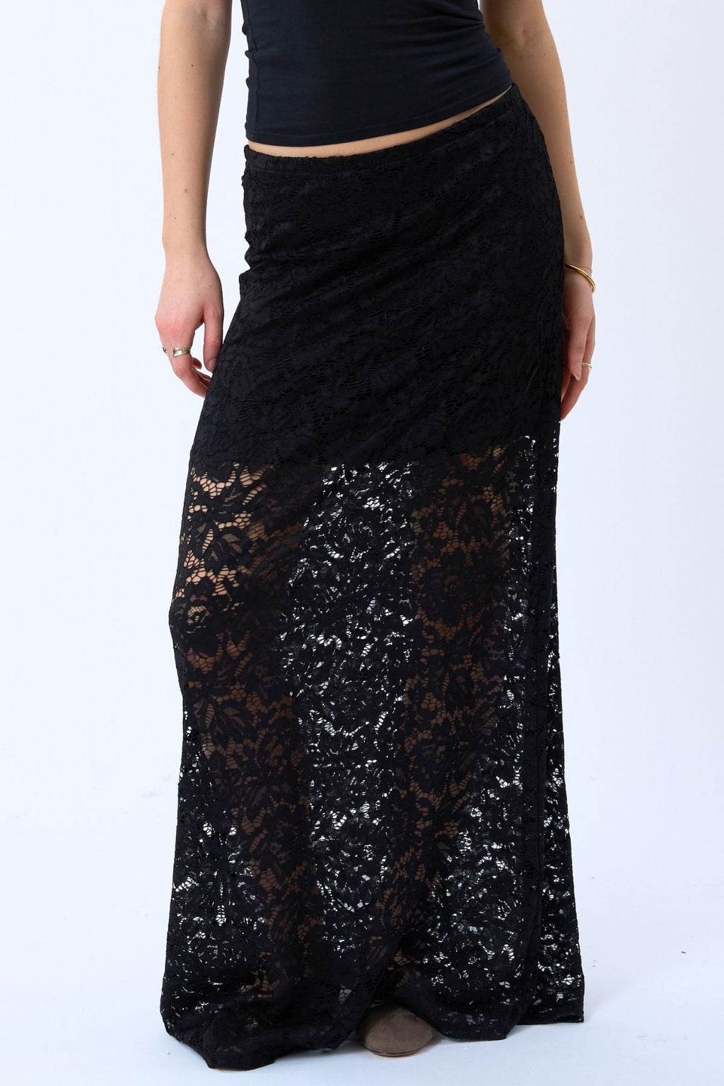 „Amara Lace Maxi“ sijonas – juodas