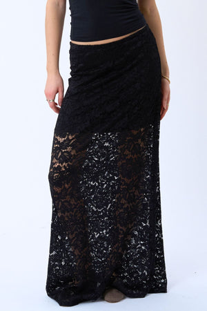 „Amara Lace Maxi“ sijonas – juodas