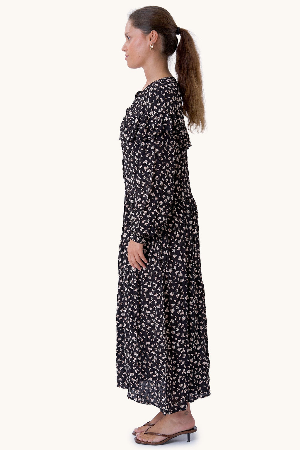 Amelia dress - Black flowered