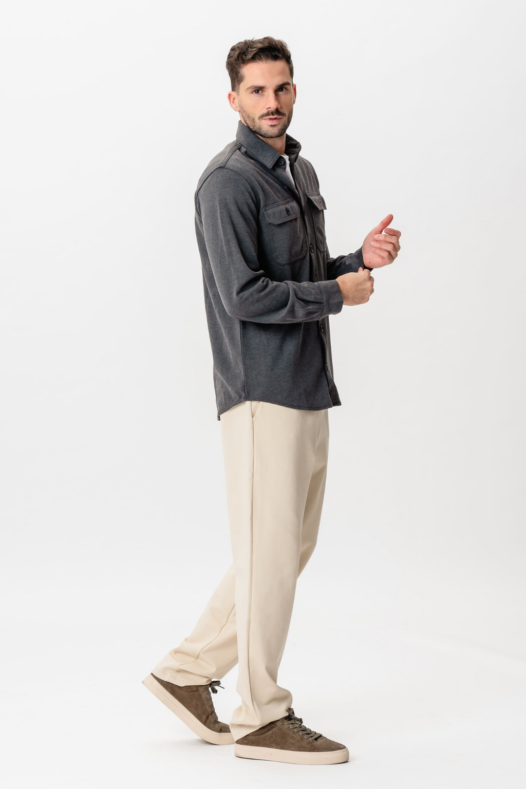 Performance Regular Overshirt - Charcoal