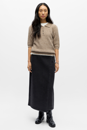 Anine Knit Polo - Morel melange