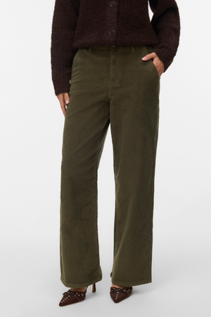 Margot Wide Corduroy Pants - Grape Leaf