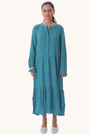 Anna ilgomis rankovėmis suknelė - „Teal Green“