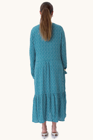 Anna ilgomis rankovėmis suknelė - „Teal Green“
