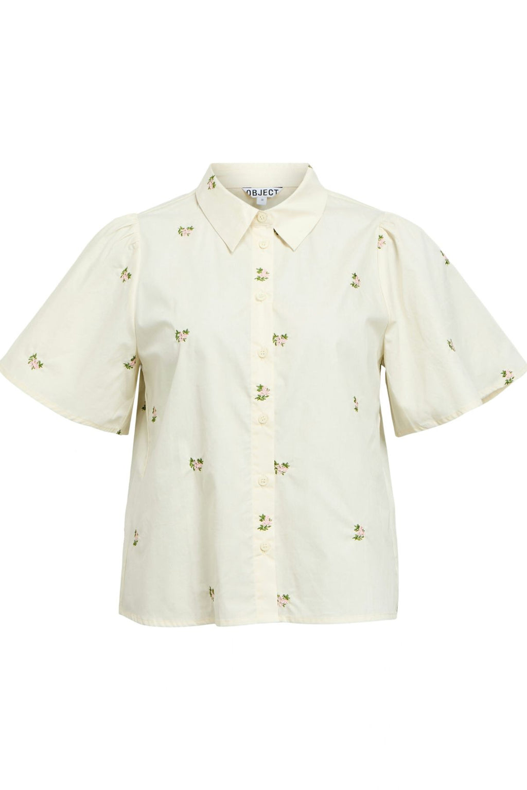 Molia Shirt - Cloud Dancer - Emb Flower