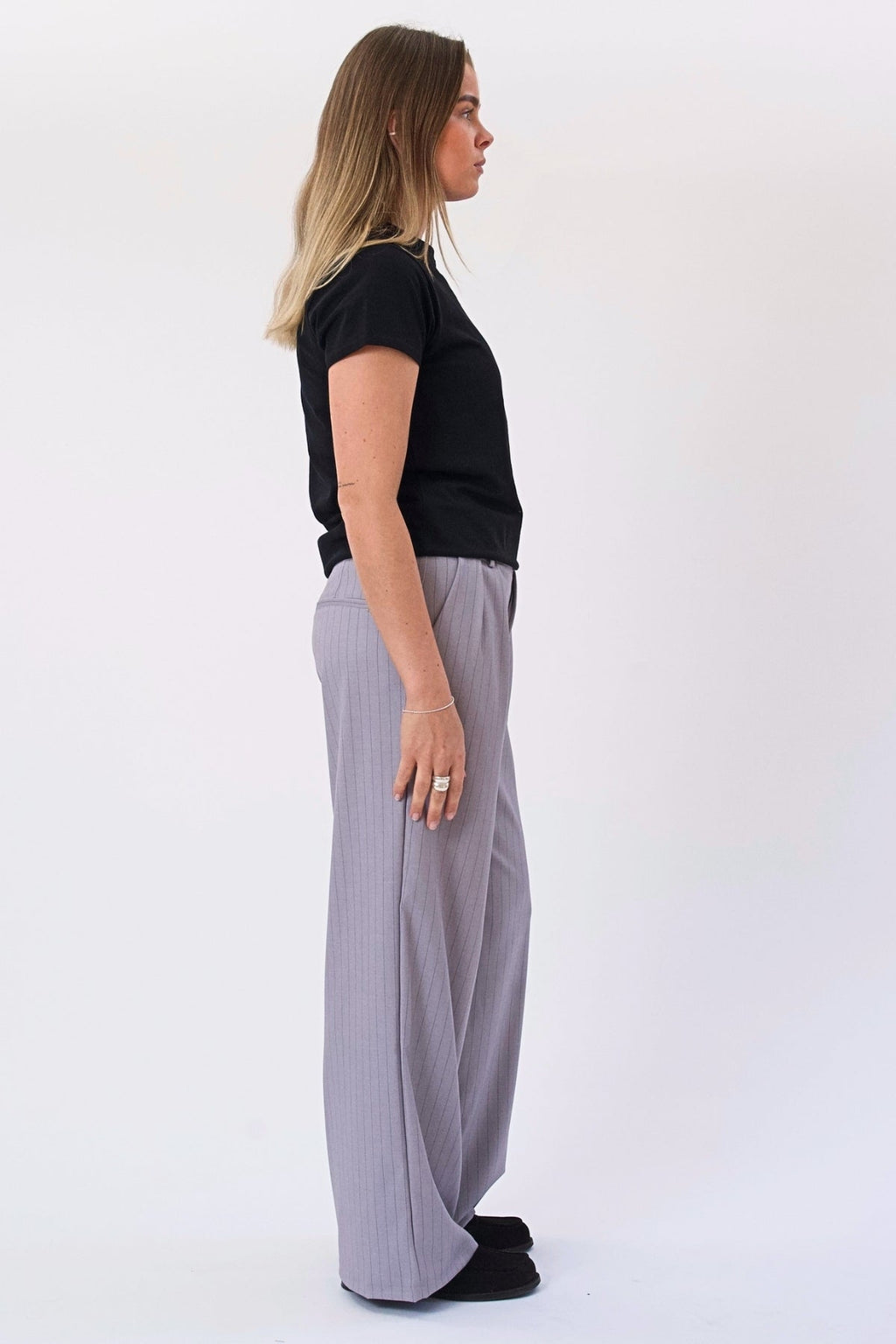 Paloma Pinstripe Pants - Taupė