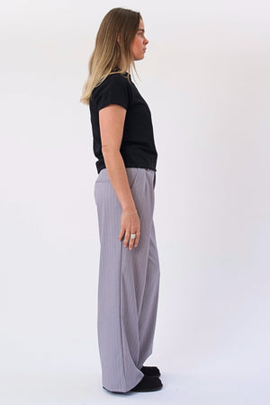 Paloma Pinstripe Pants - Taupė