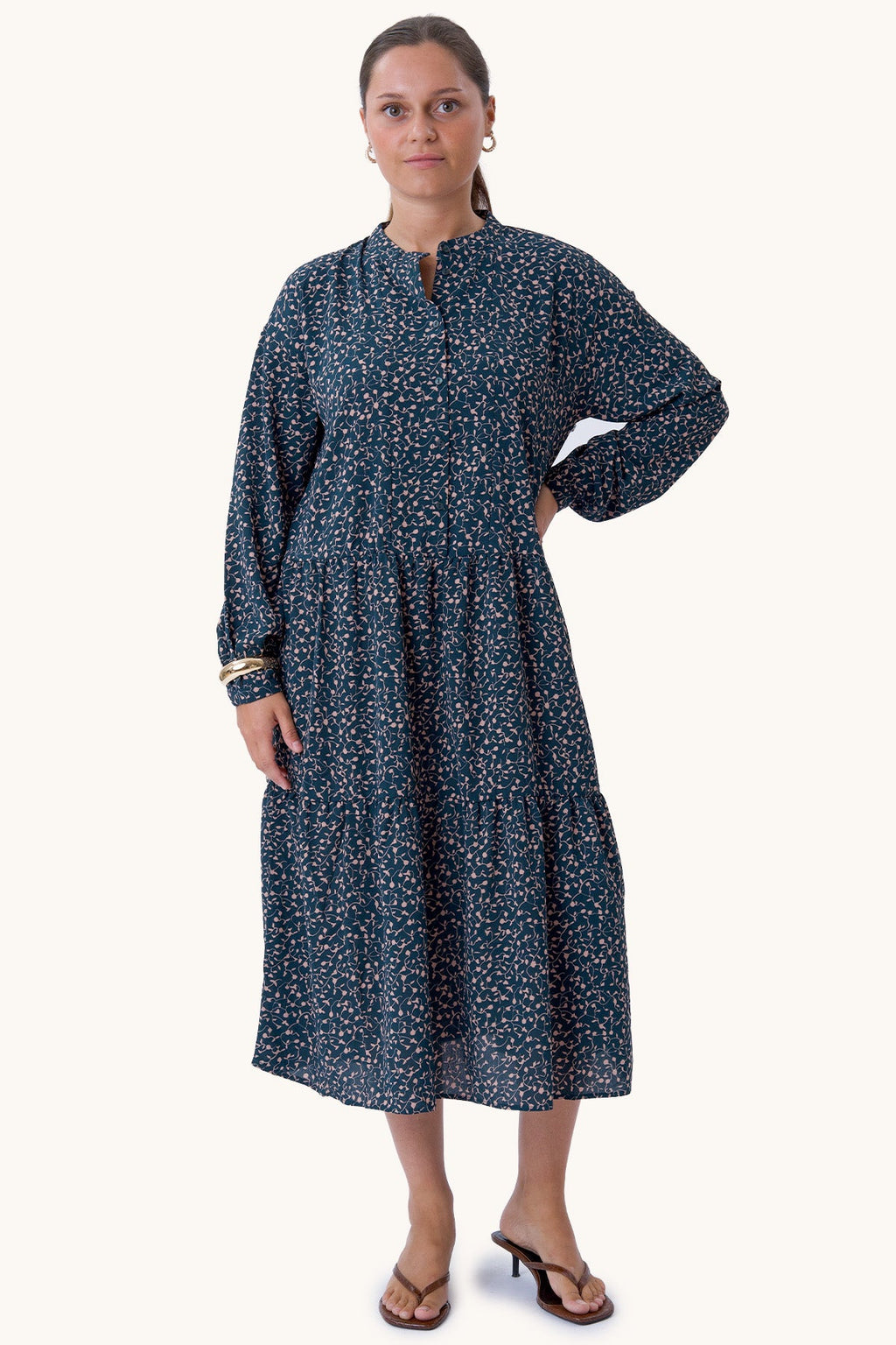 Sara long-sleeved dress - Green