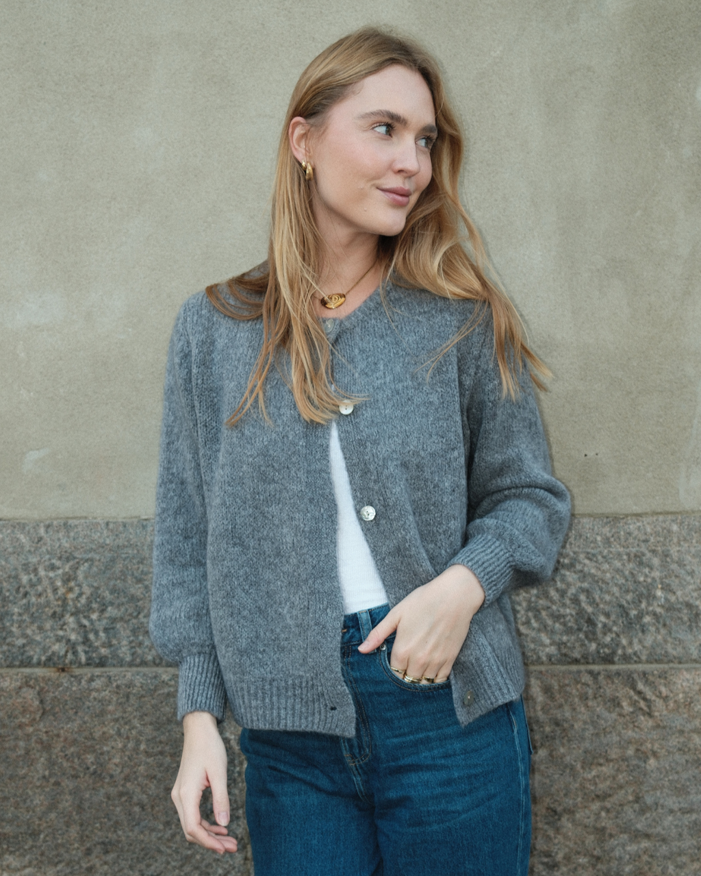 Anna Cardigan – tamsiai pilka