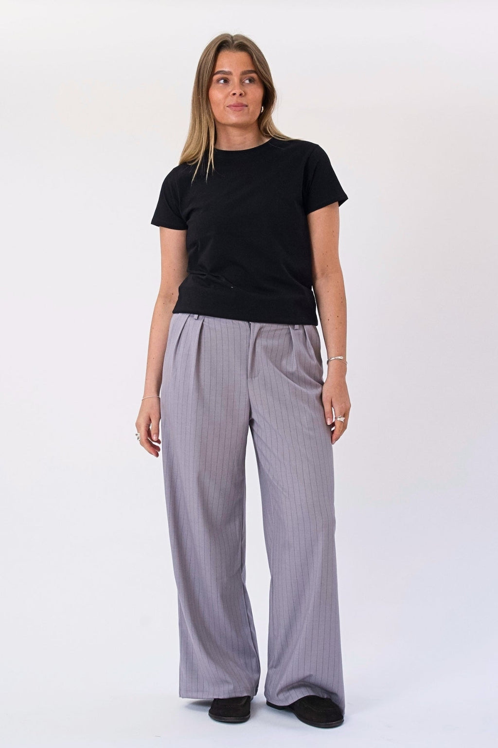 Paloma Pinstripe Pants - Taupė