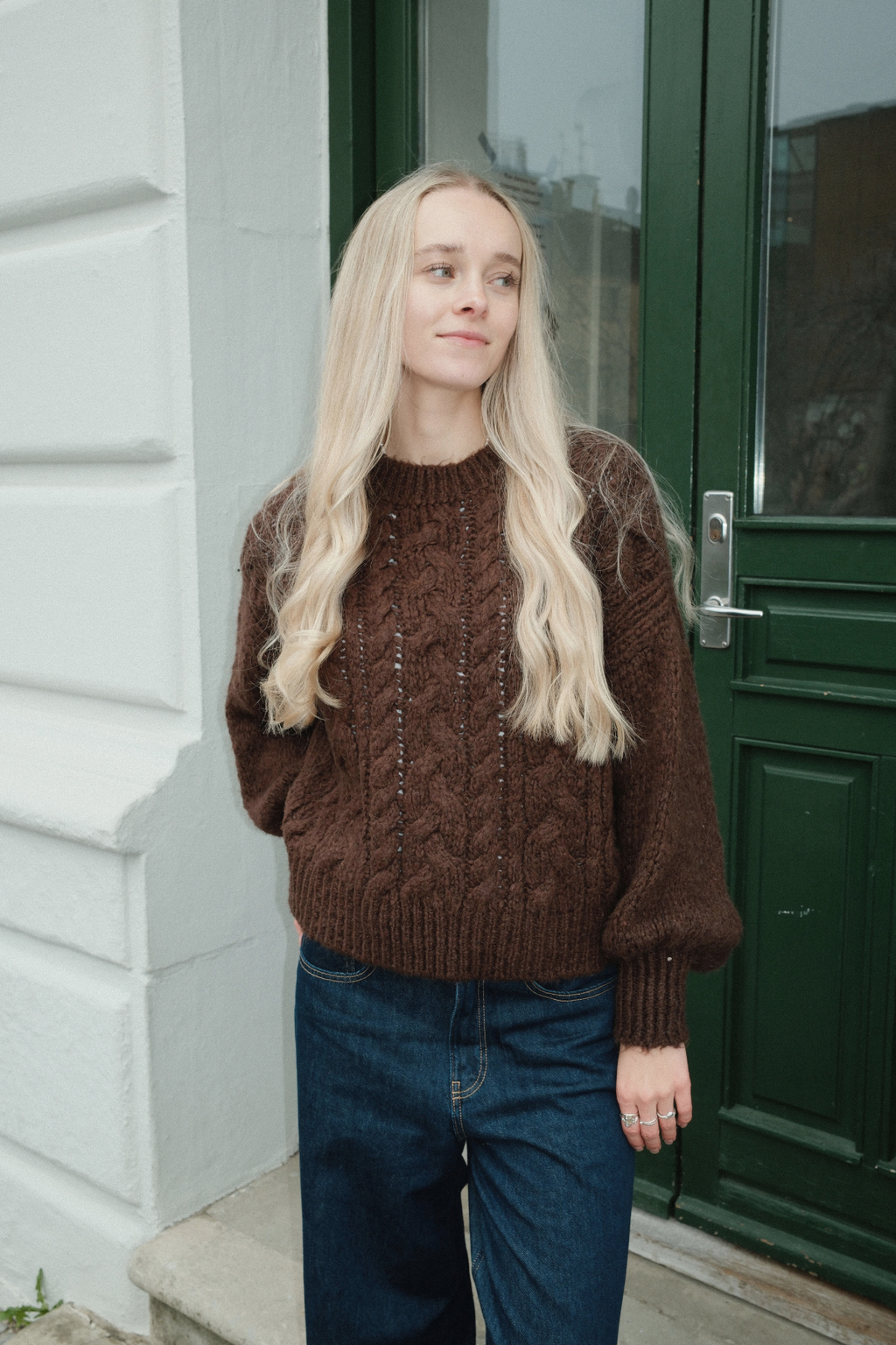 Emma Cable Knit – šokoladinis