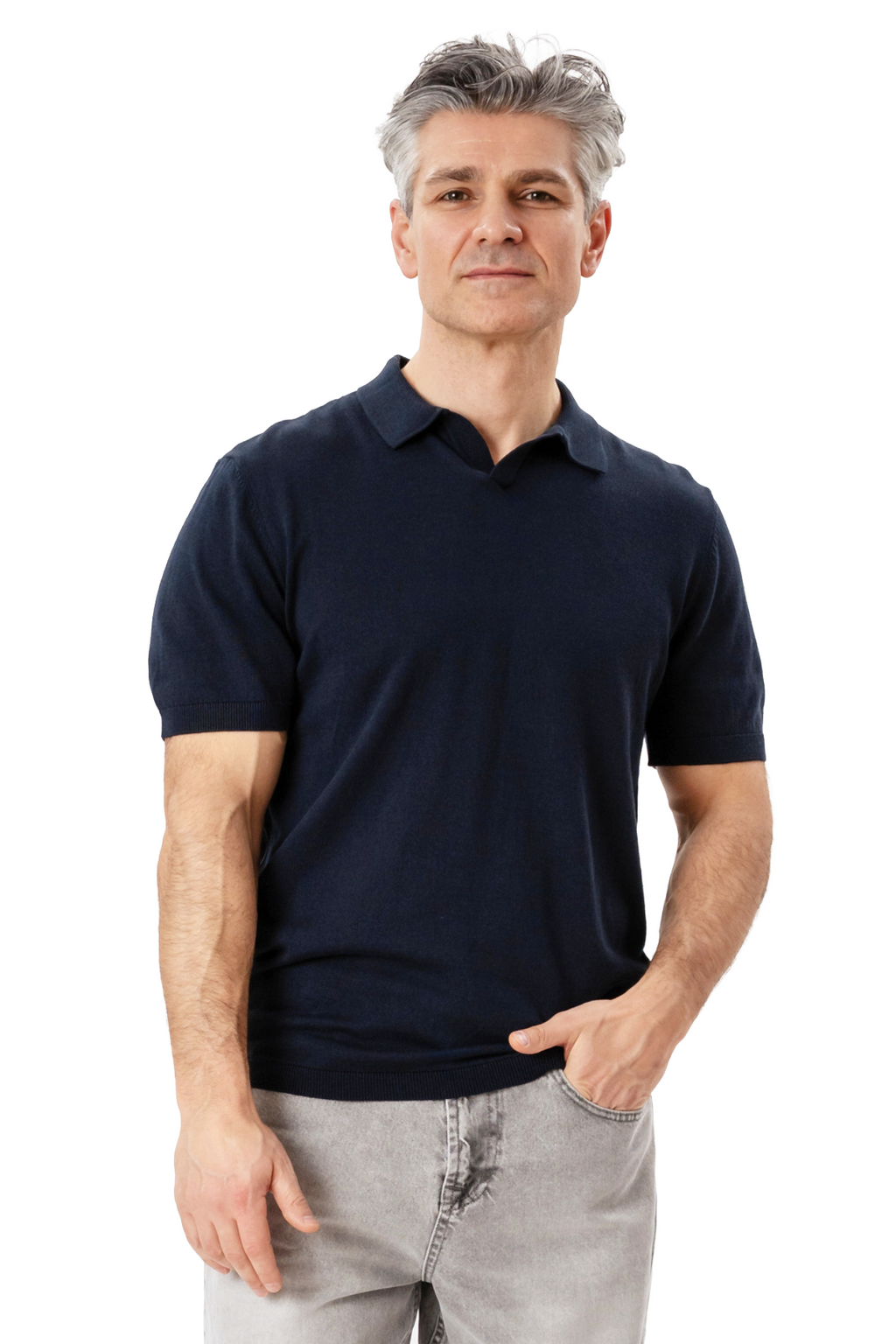 Nathan Knit Polo – Navy