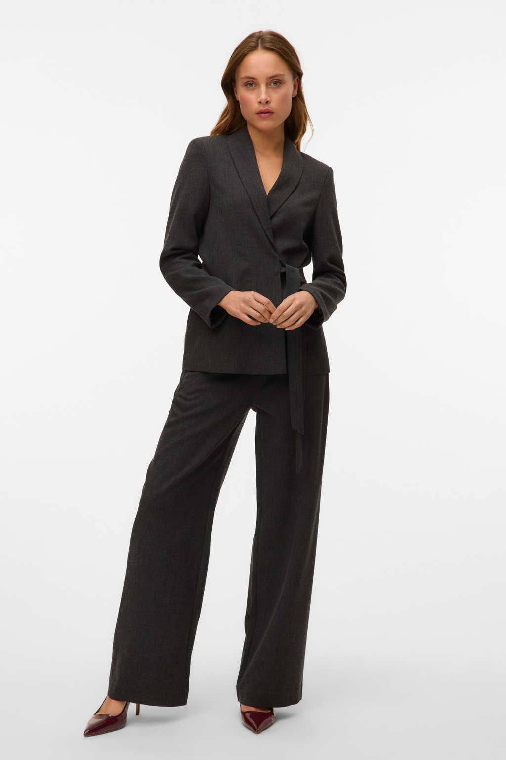 Bestie Wide Strap Pant - Dark Grey Melange