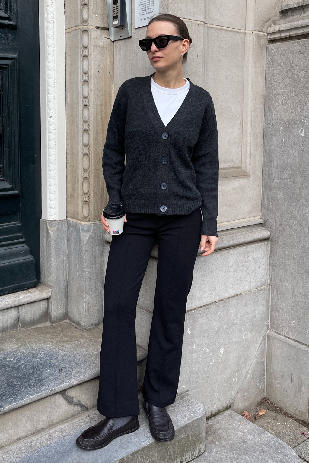 Megztas megztinis - tamsiai pilka melange