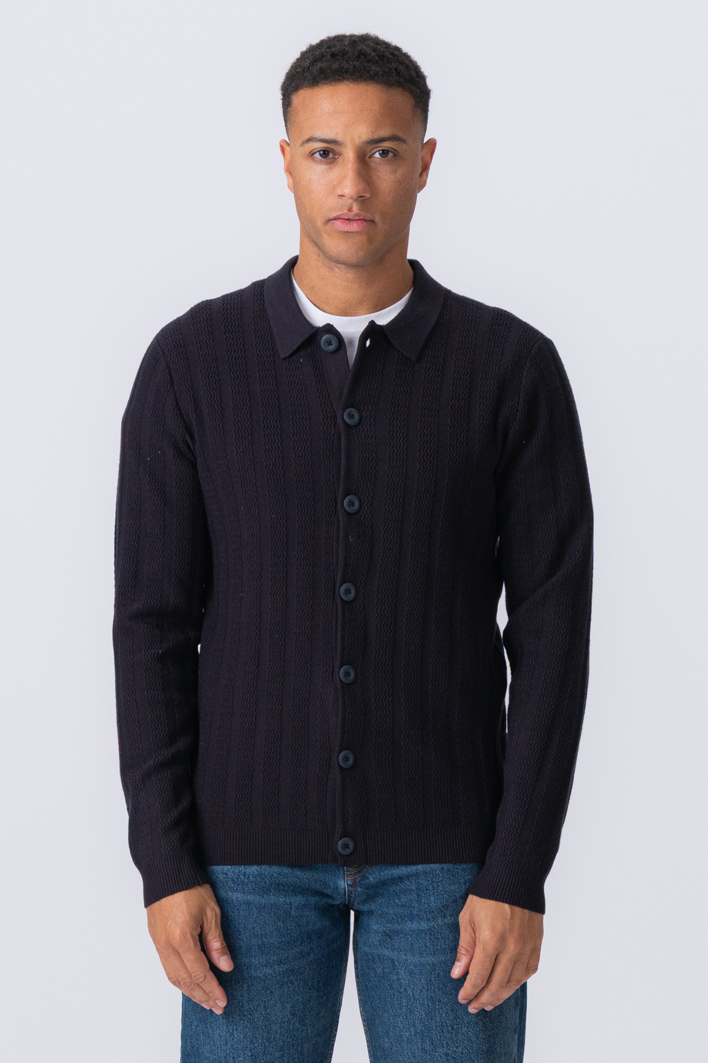 Arthur Knit Cardigan - tamsus karinis jūrų laivynas