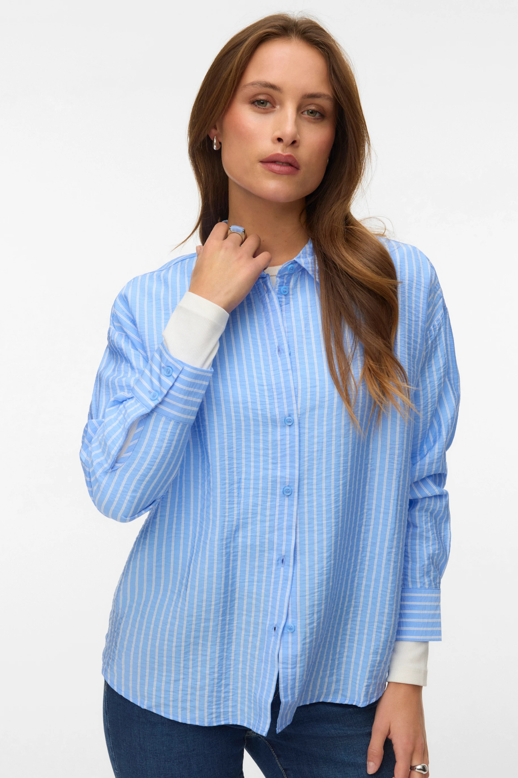 Kaja Ls Shirt - Vista Blue Sandra