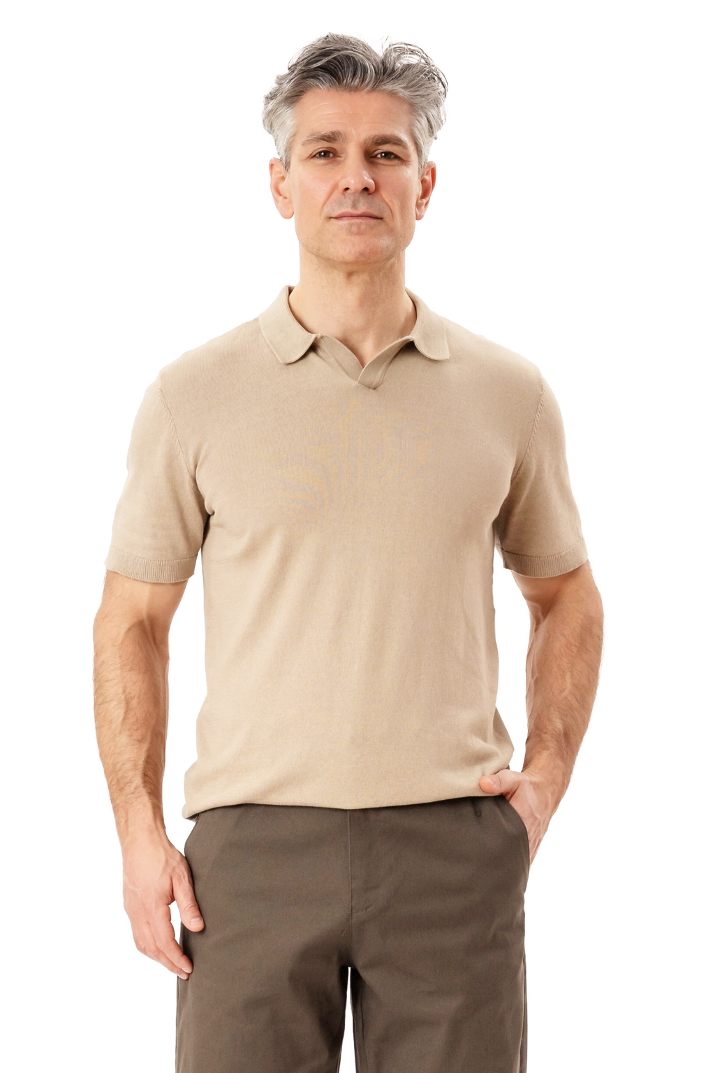 Nathan Knit Polo – smėlis