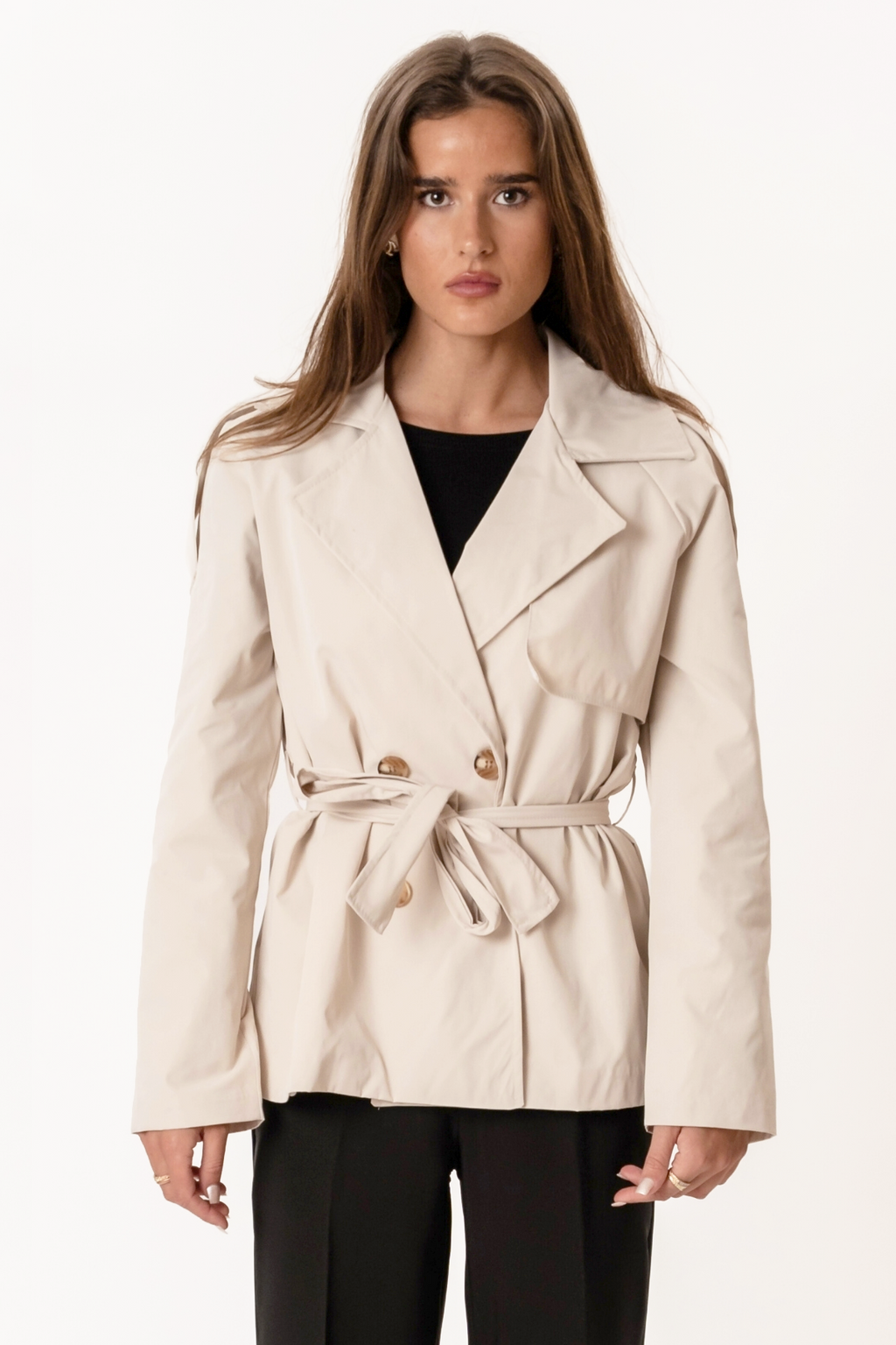 Sia Short Trenchcoat – beveik baltas
