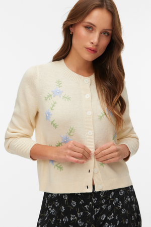 Camille O-Neck Cardigan - beržas