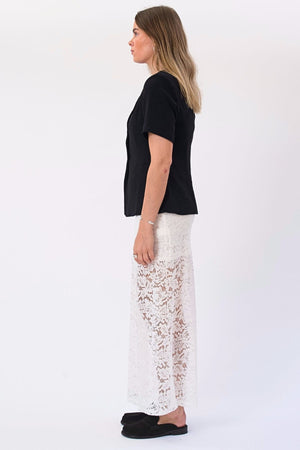 Amara Lace Maxi Skirt - baltas