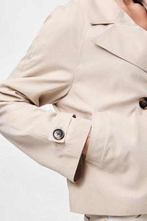 „Scarlett“ trumpas tranšėjas - sidabrinė pilka