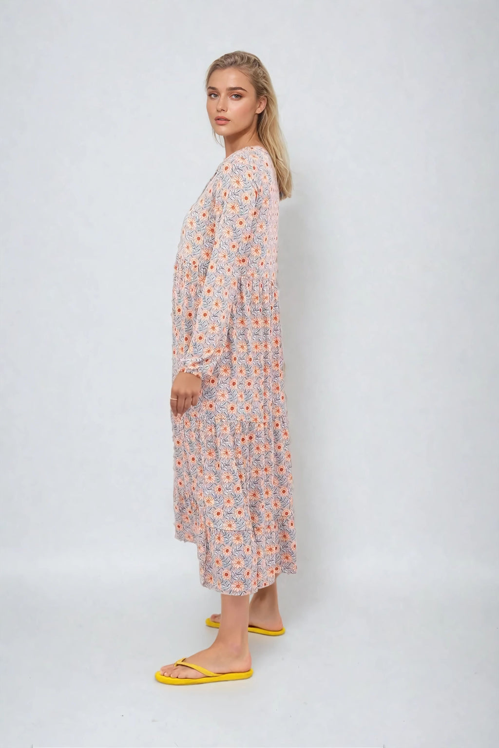 Julia gėlių suknelė - mėlyna