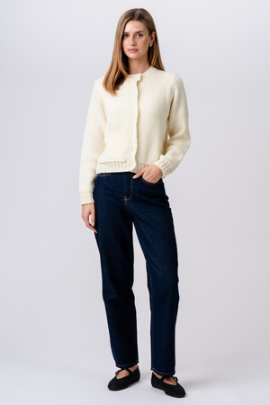 Emilie Knit Cardigan - smėlio spalvos