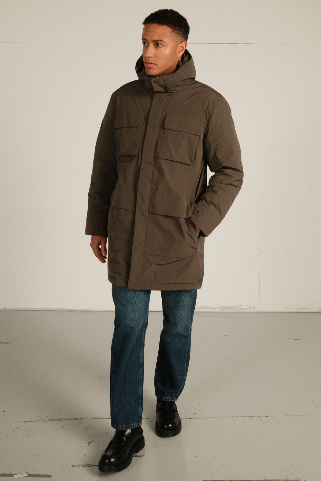 Edmund Long Parka Jacket - Black
