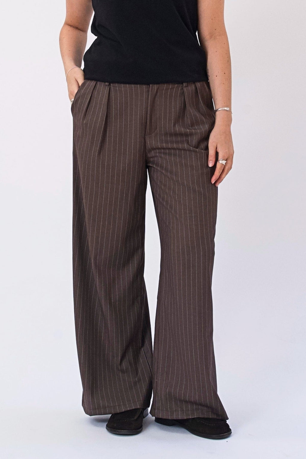 Paloma Pinstripe Pants - Tabakas
