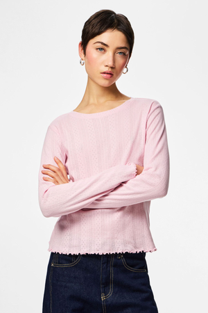 Marie O-Neck Top - Roseate Spoonbill