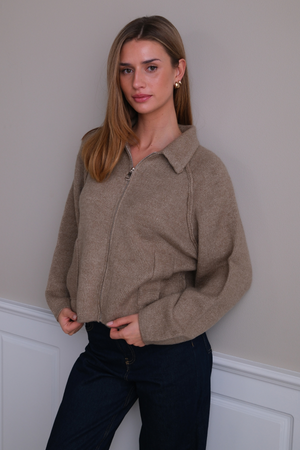 Selma Knit Užtrauktukas - smėlio spalvos