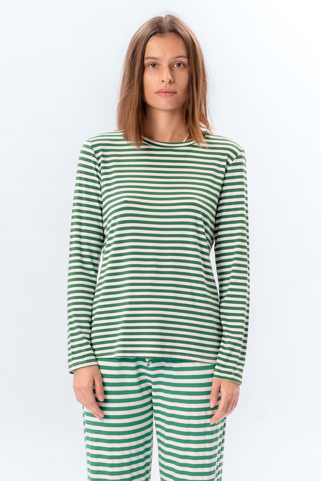 Stripped Long Sleeve Slim Fit - Green