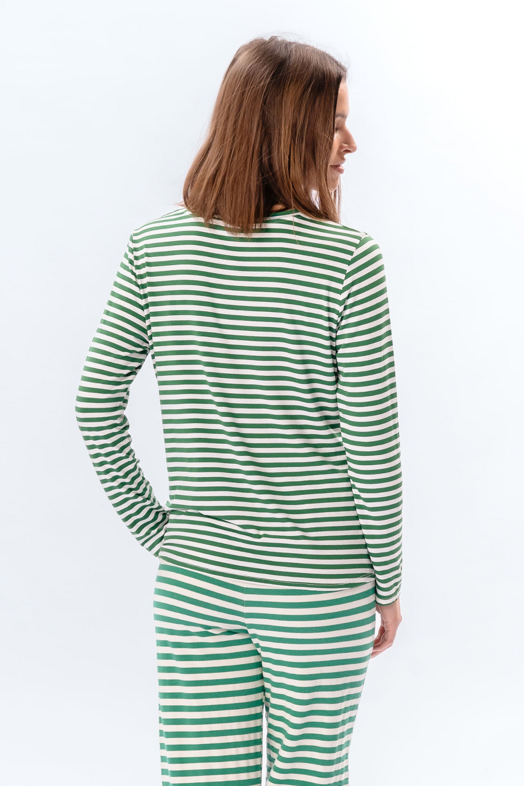 Stripped Long Sleeve Slim Fit - Green