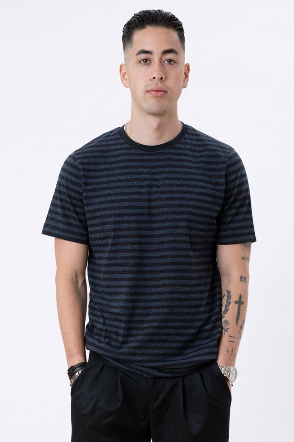 „Nørregade Stripe“ - Motled Blue -Black