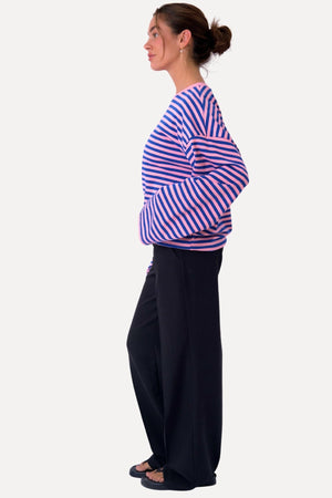 Cleo Blouse - Blue/Pink