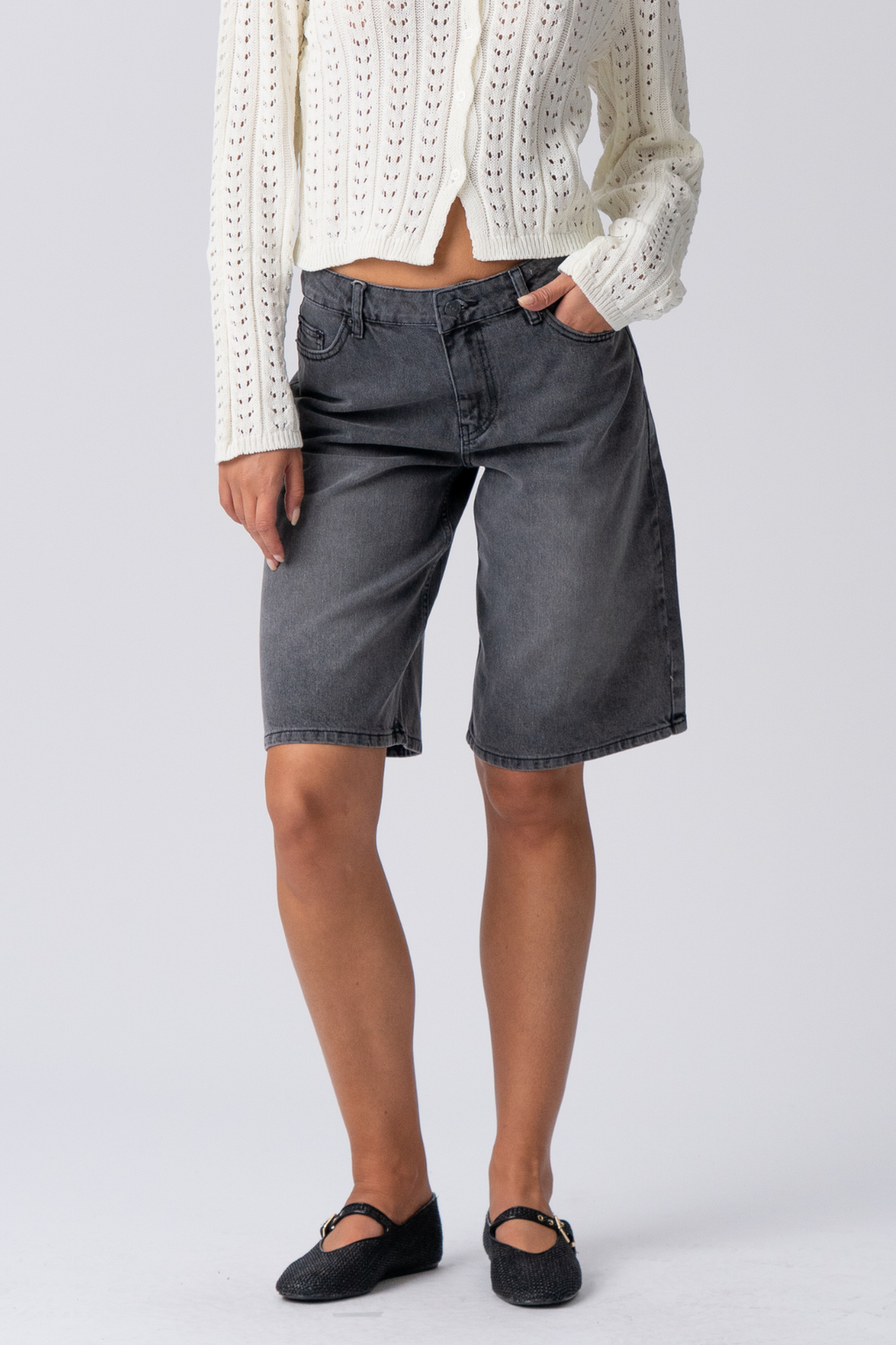 Džinsinis jortas - juodas džinsinis audinys