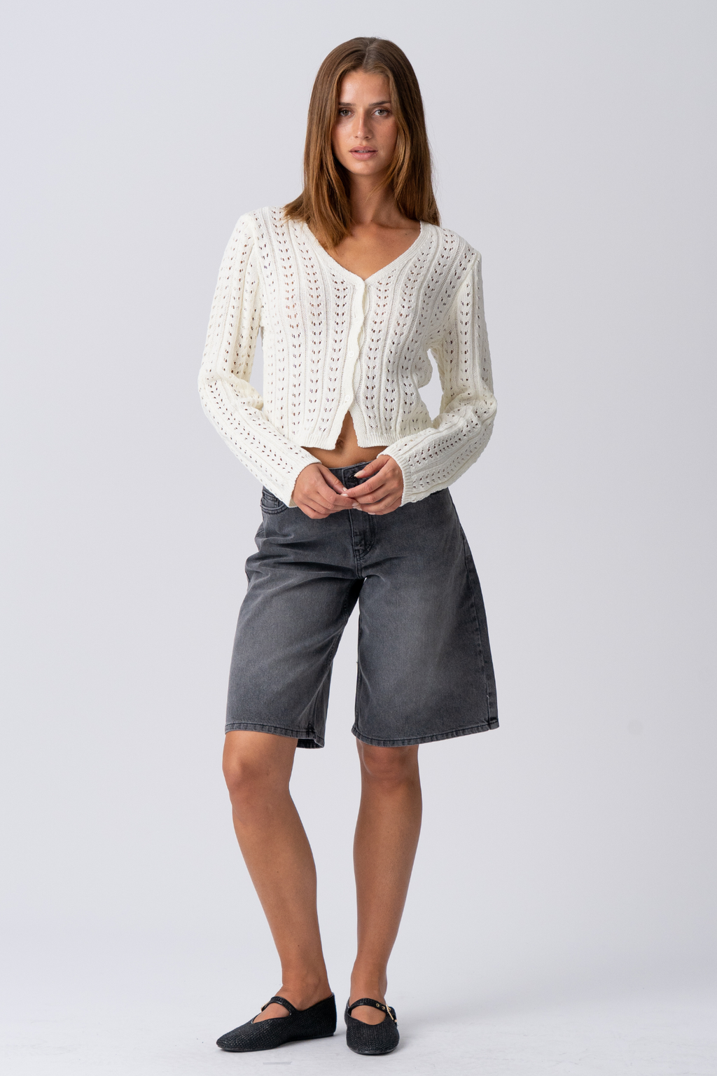 Džinsinis jortas - juodas džinsinis audinys