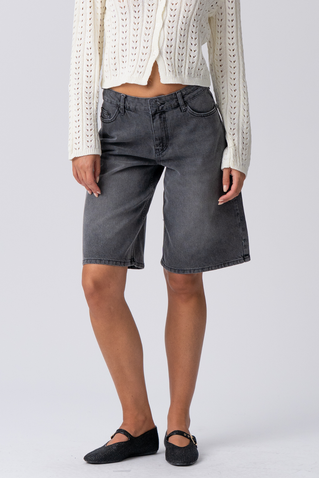 Džinsinis jortas - juodas džinsinis audinys