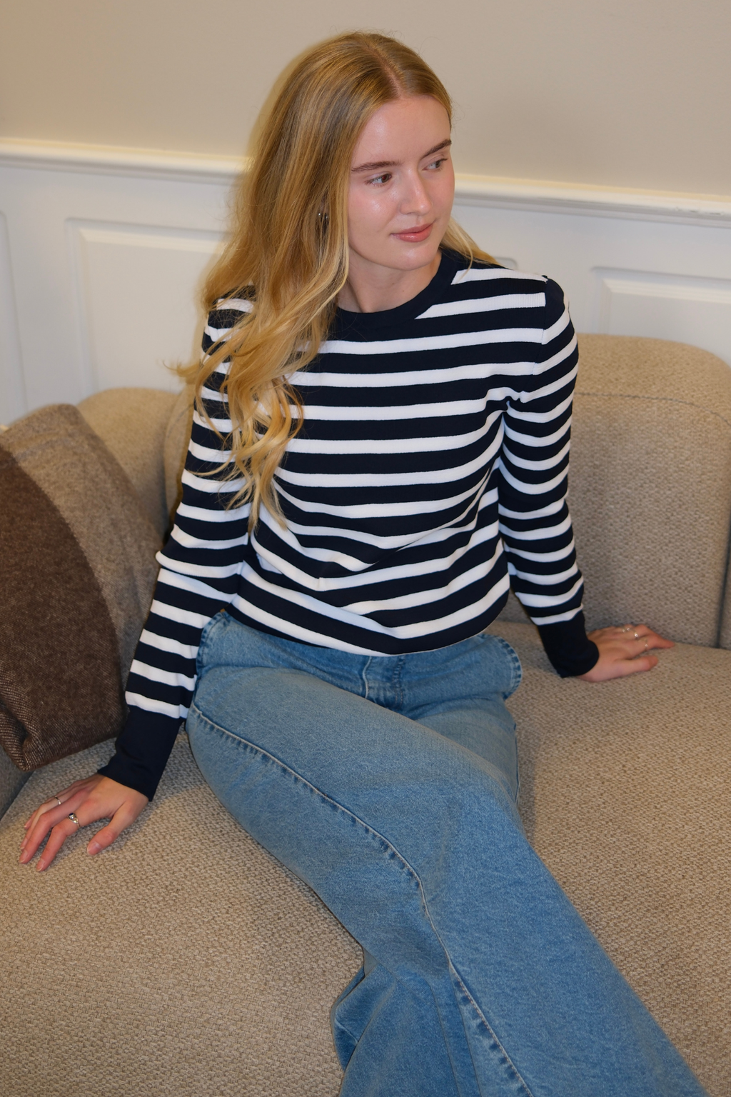 Maja Striped Shirt - Navy