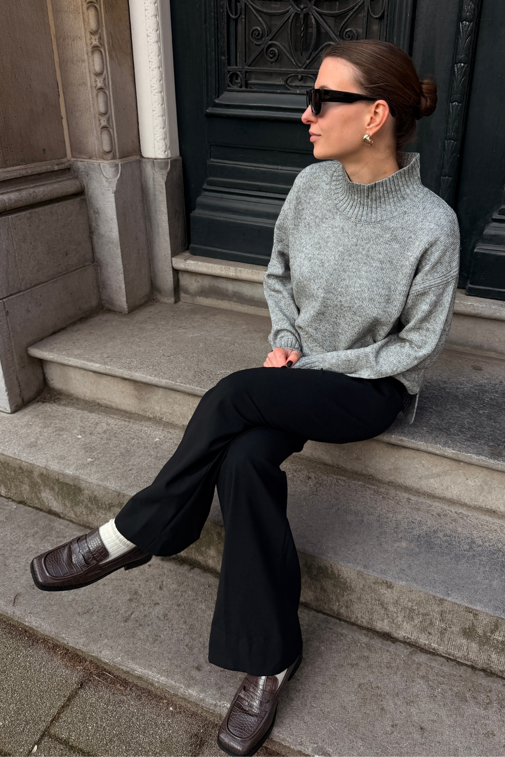 Emma Knit - šviesiai pilka melange