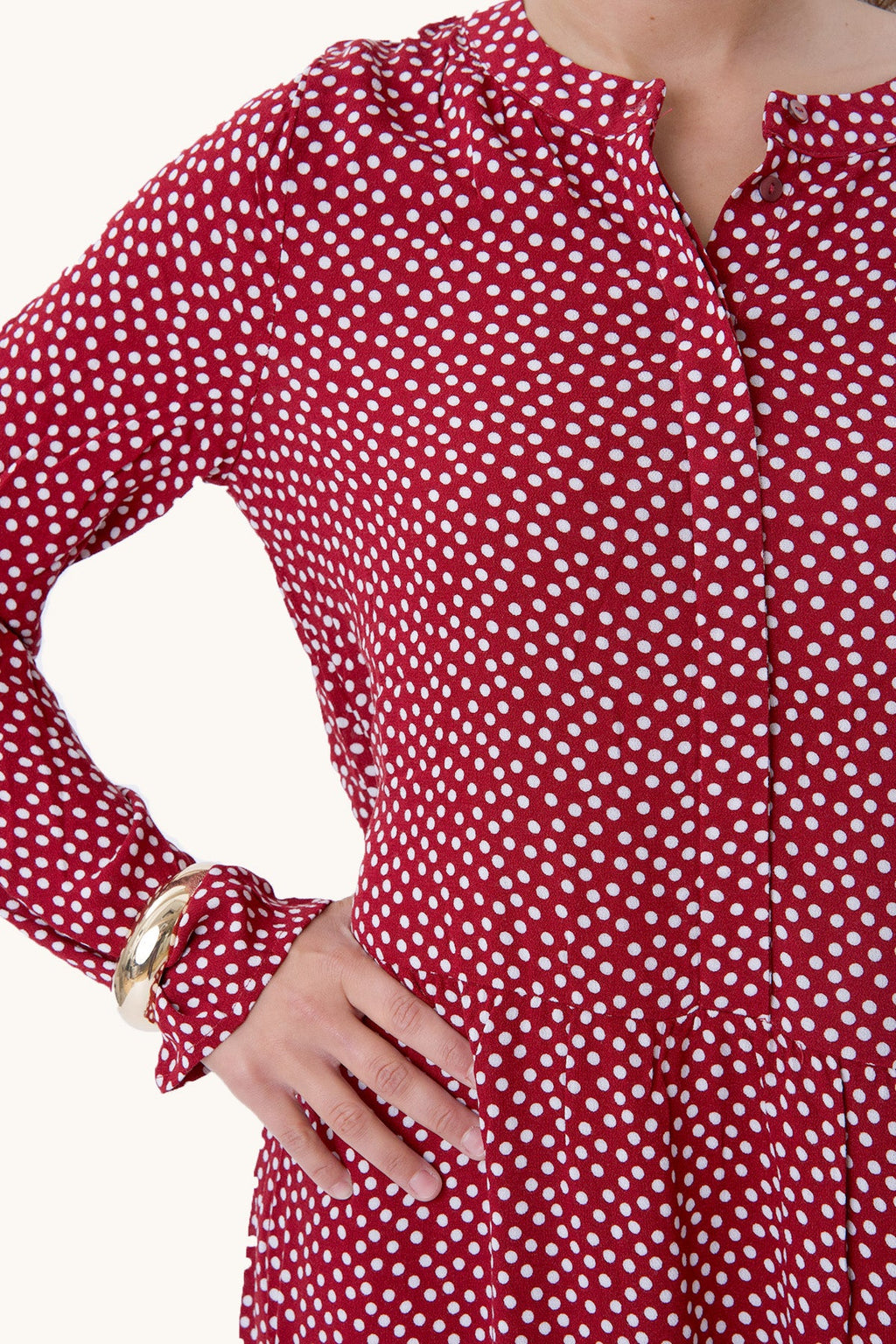 Anna long-sleeved dress - Sundried Tomato