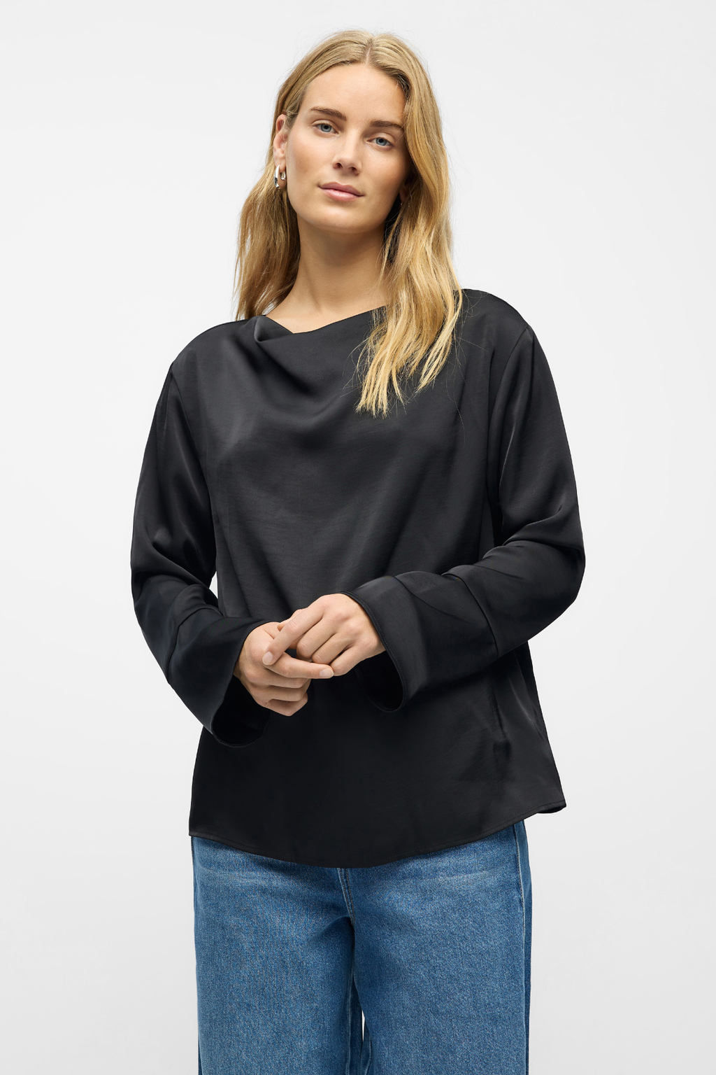 Chilli Waterfall Top - Black