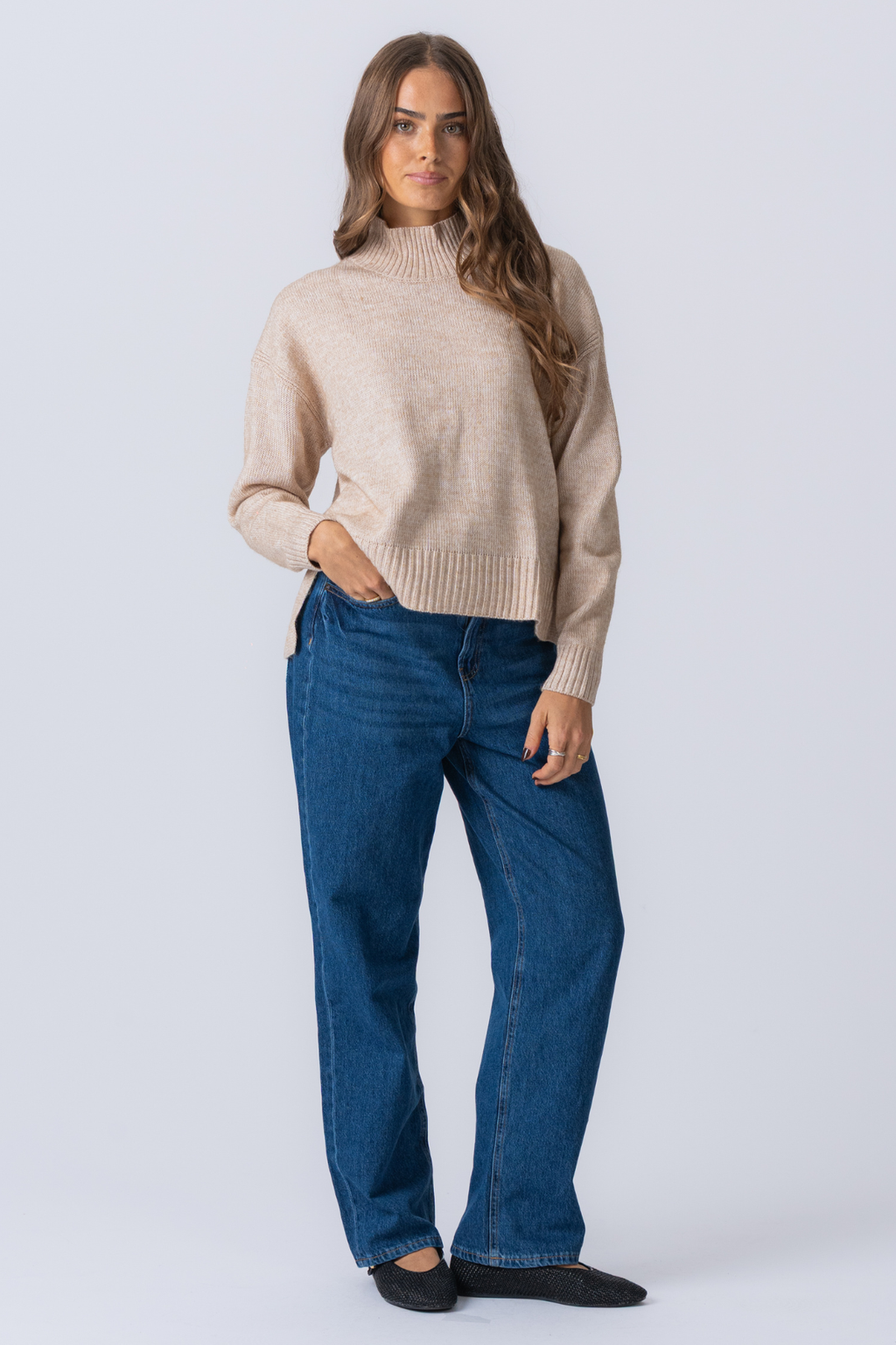 Emma Knit - smėlio spalvos