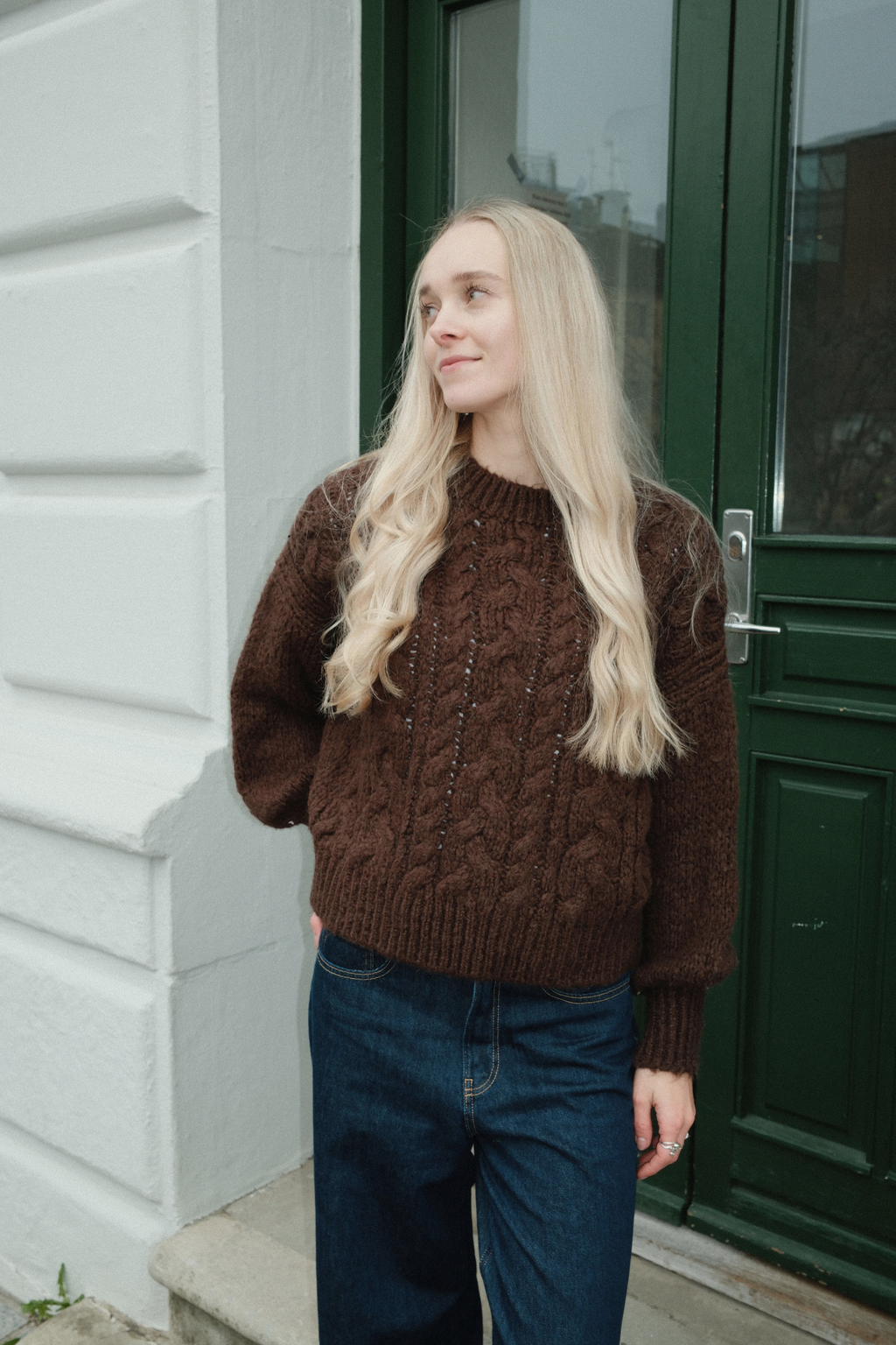 Emma Cable Knit – šokoladinis