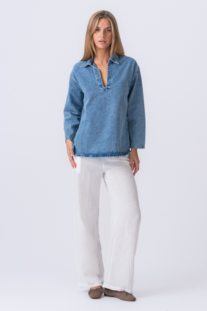 „Cassia Denim“ marškinėliai - šviesiai mėlyni