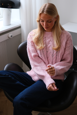 Emma Cable Knit – saldainių rožinė