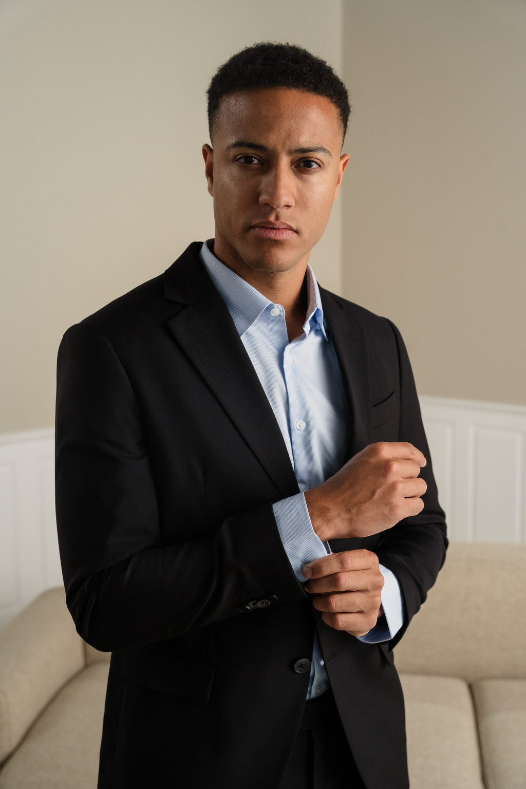 Premium Vienkartinis švarkas - juodas