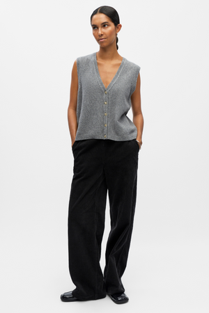 Ivona S/L Knit Vest - Medium Grey Melange