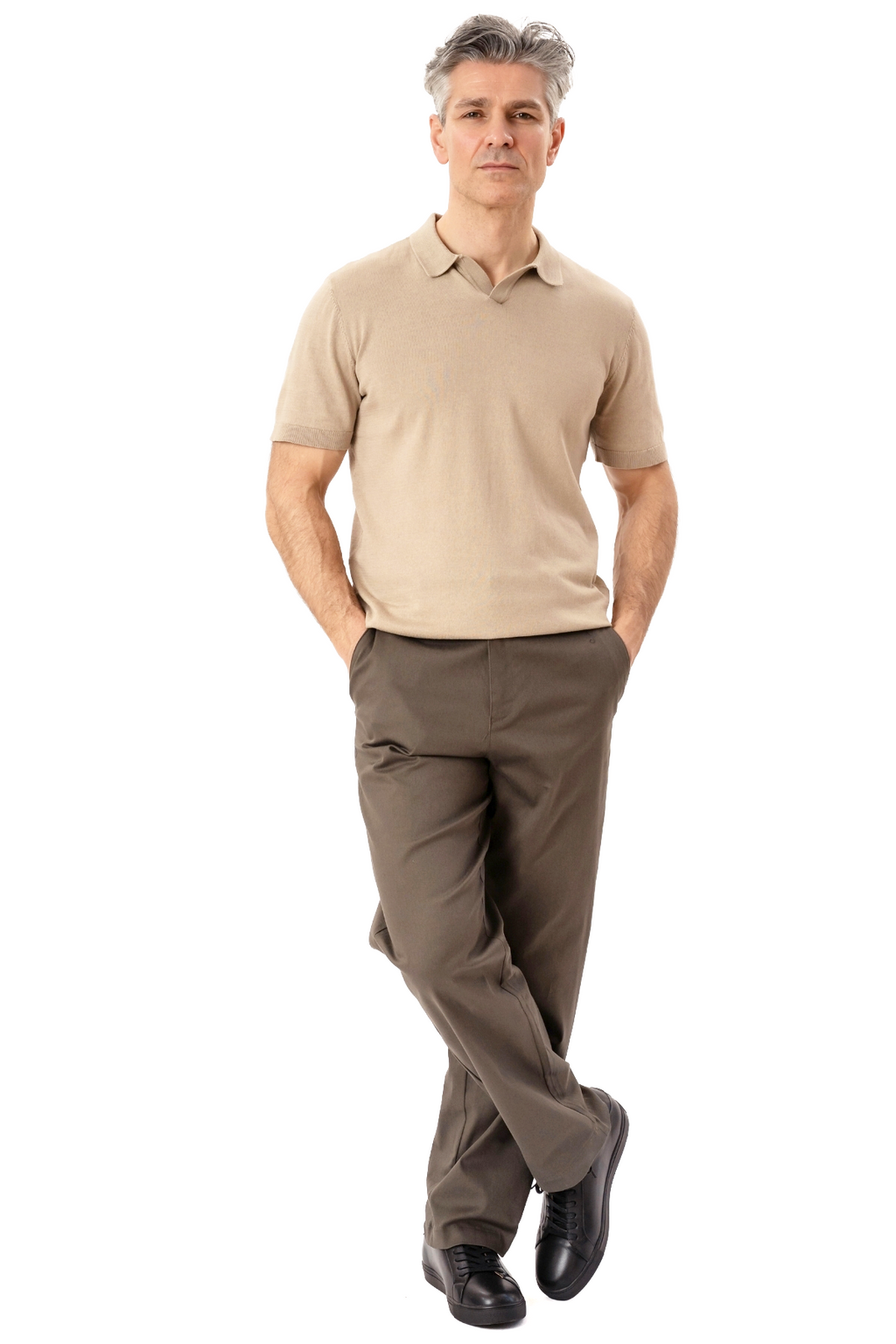 Nathan Knit Polo – smėlis